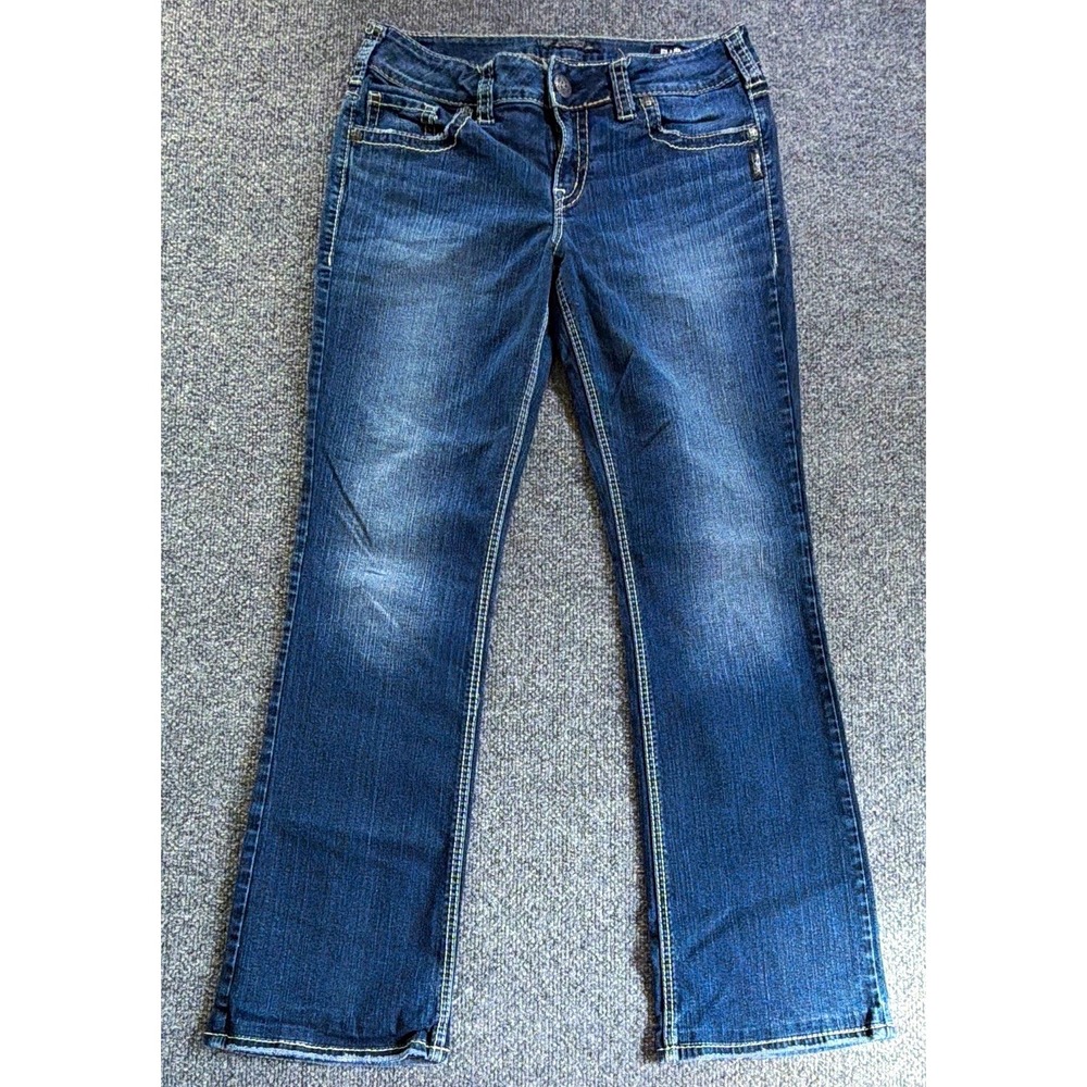 Silver Suki Womens Slim Bootcut Jeans Mid-Rise Waist 32 Western Cowgirl Rodeo